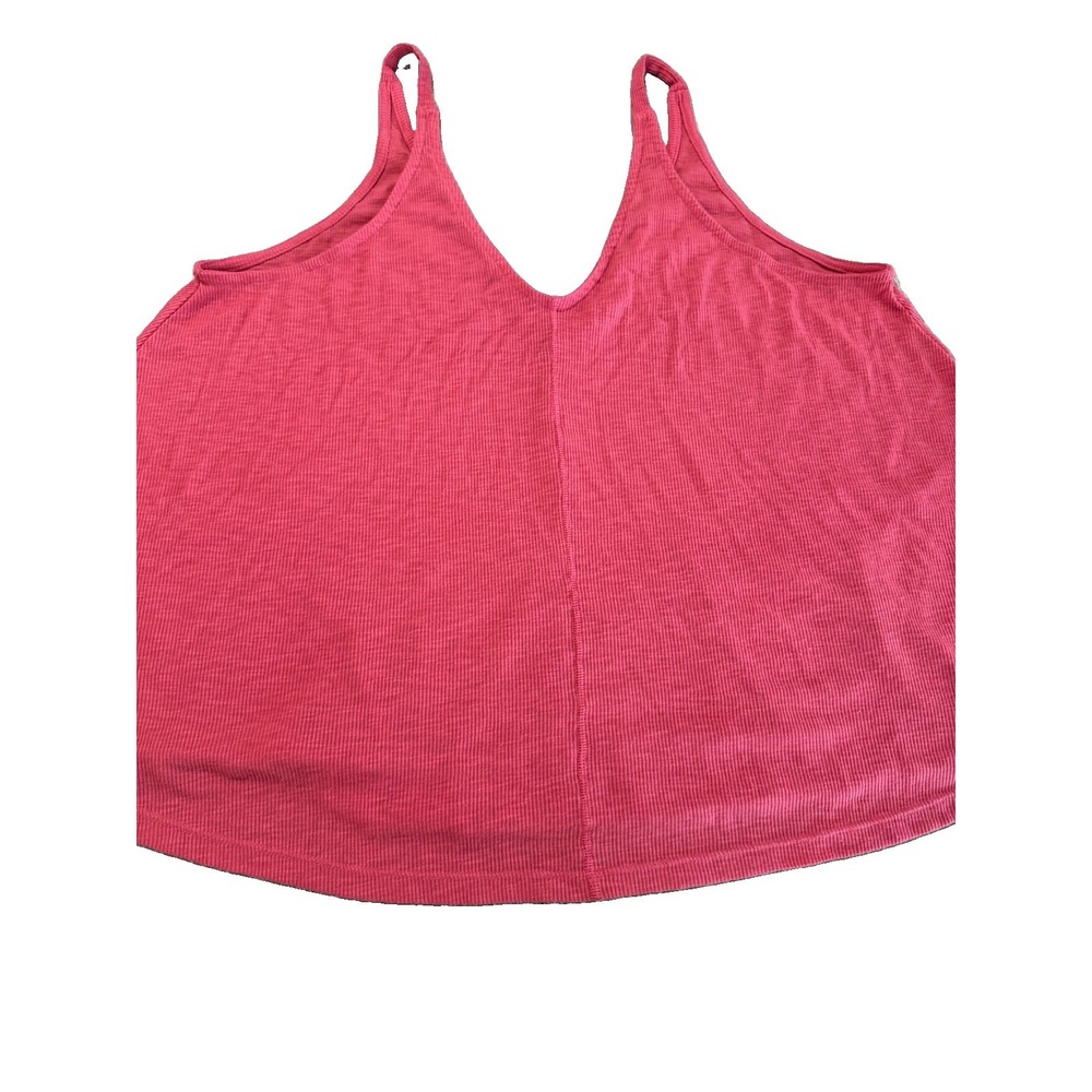 Free People Intimately L Coral Ribbed Cami Tank Top Spaghetti Strap